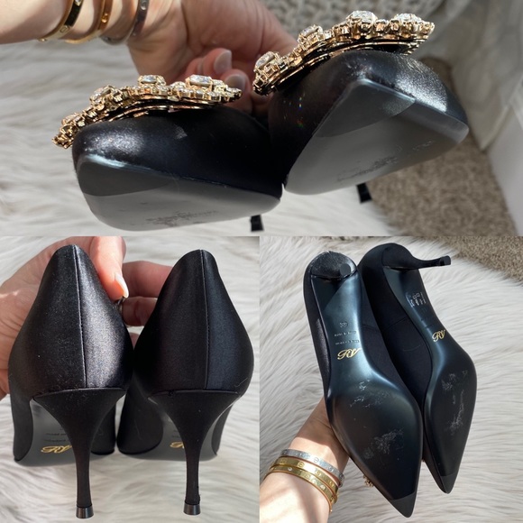 SOLD🖤Roger Vivier Crystal Flower Strass Heels - Picture 11 of 12